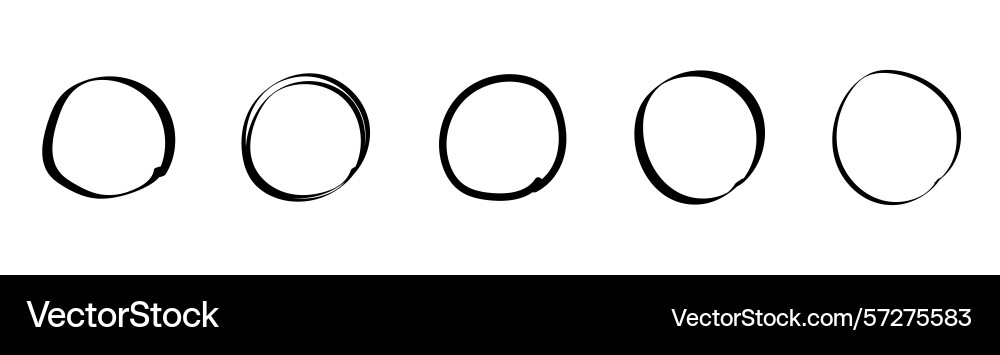 Circular hand drawn checkbox icons with unique vector image