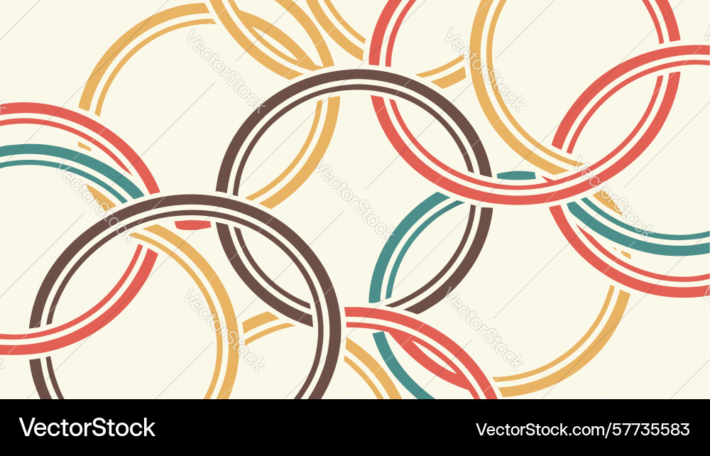 Colorful interlocking rings pattern abstract vector image