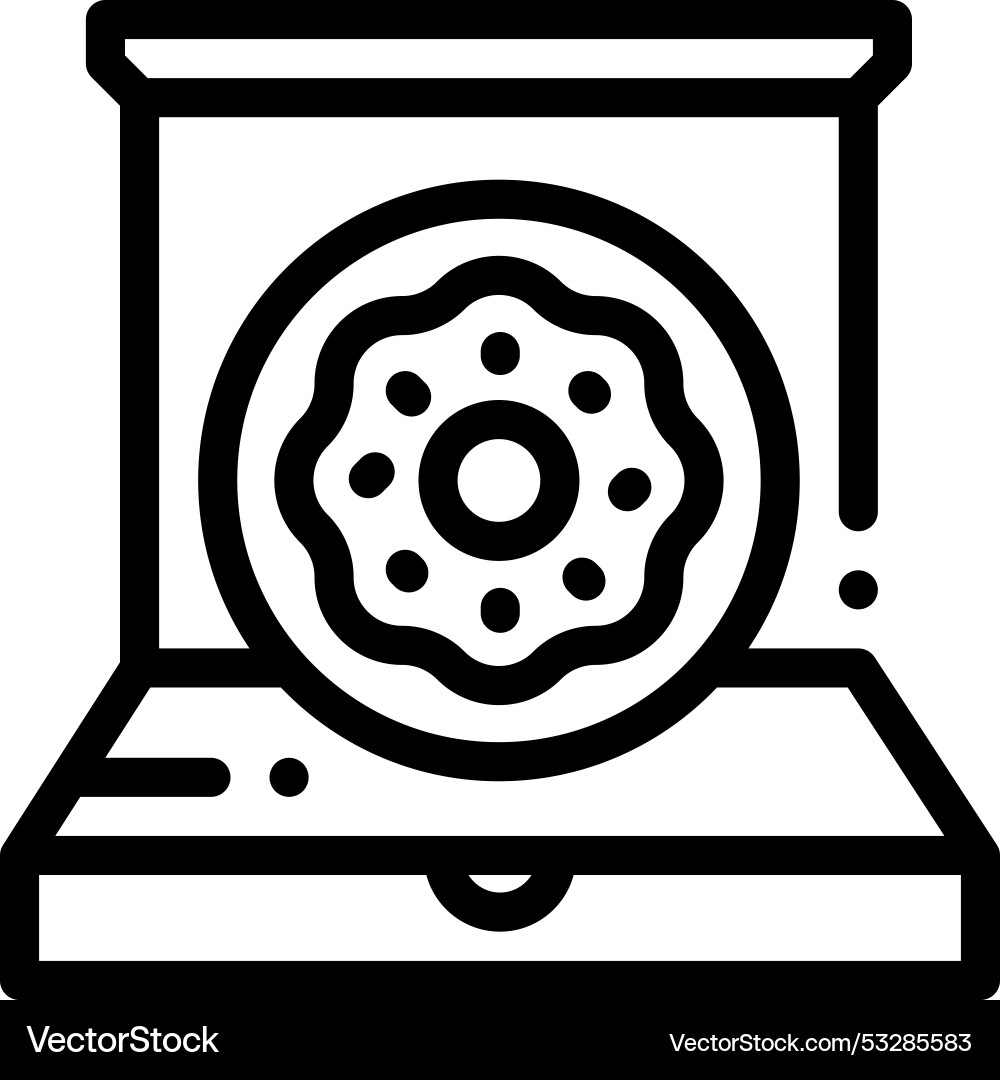 Donut icon thin linear style design isolated Donut icon thin linear style design isolated vector image