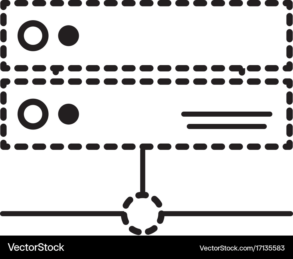Dotted shape database technology system Vector Image