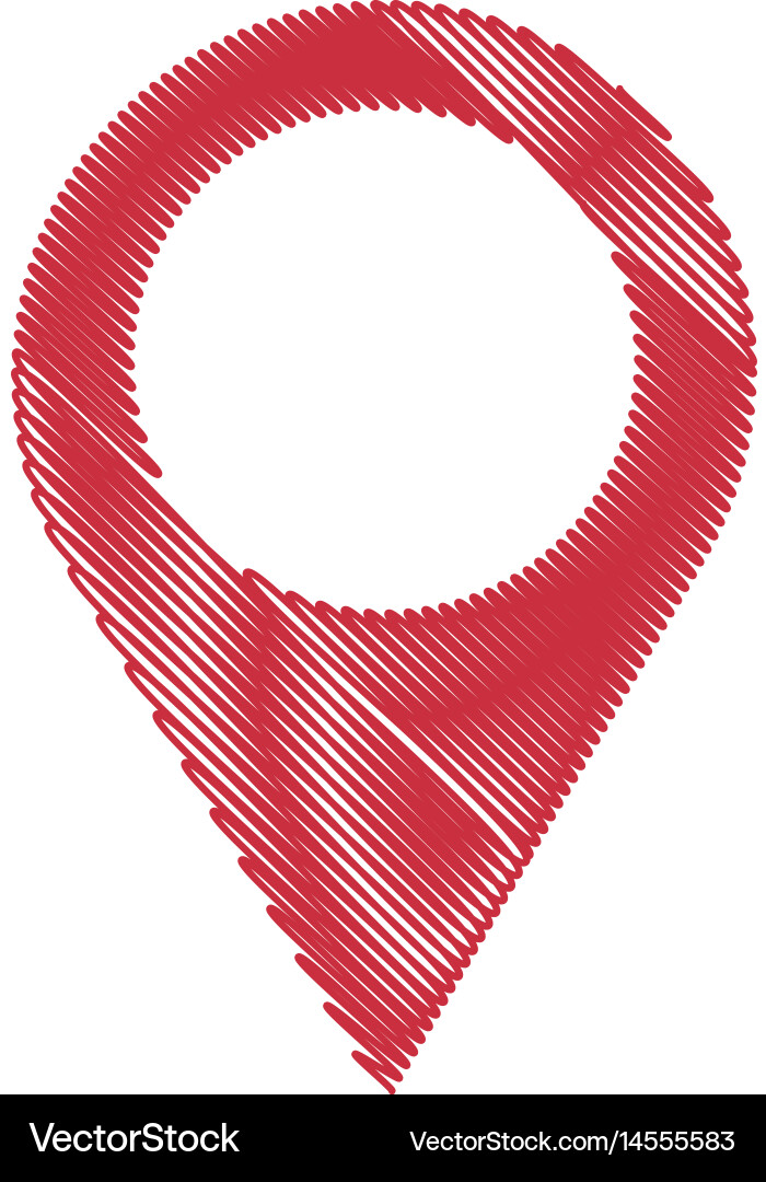 Drawing red pin map location gps image Vector Image