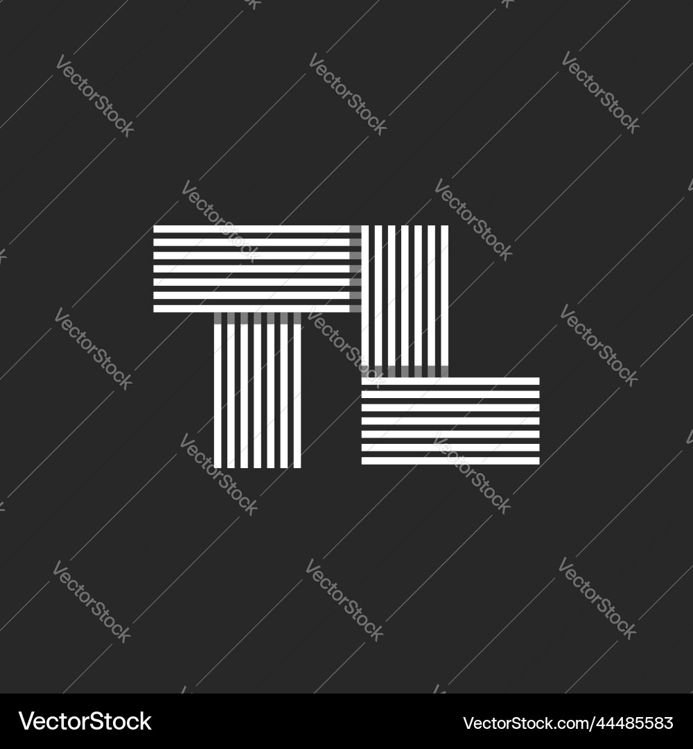 Elegant Initial Monogram - TL or LT Vector Image