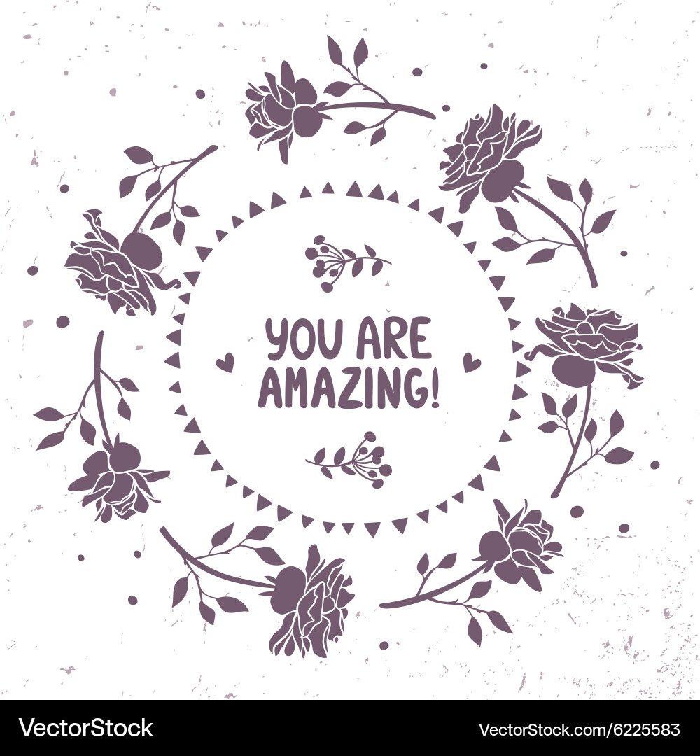 Elegant Roses Wreath Vector Image