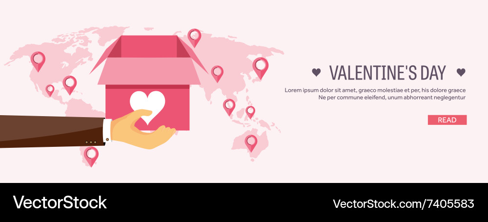 Flat background with box vector image