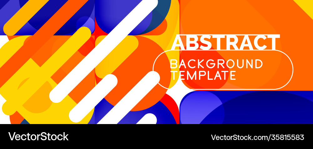 Flat geometric round shapes and dynamic lines Flat geometric round shapes and dynamic lines vector image