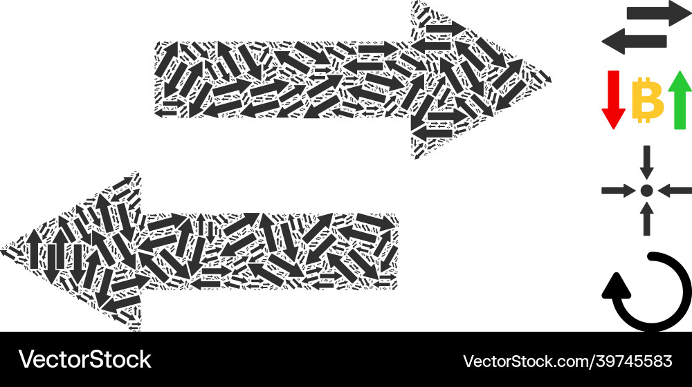 Horizontal exchange arrows icon recursive mosaic Vector Image