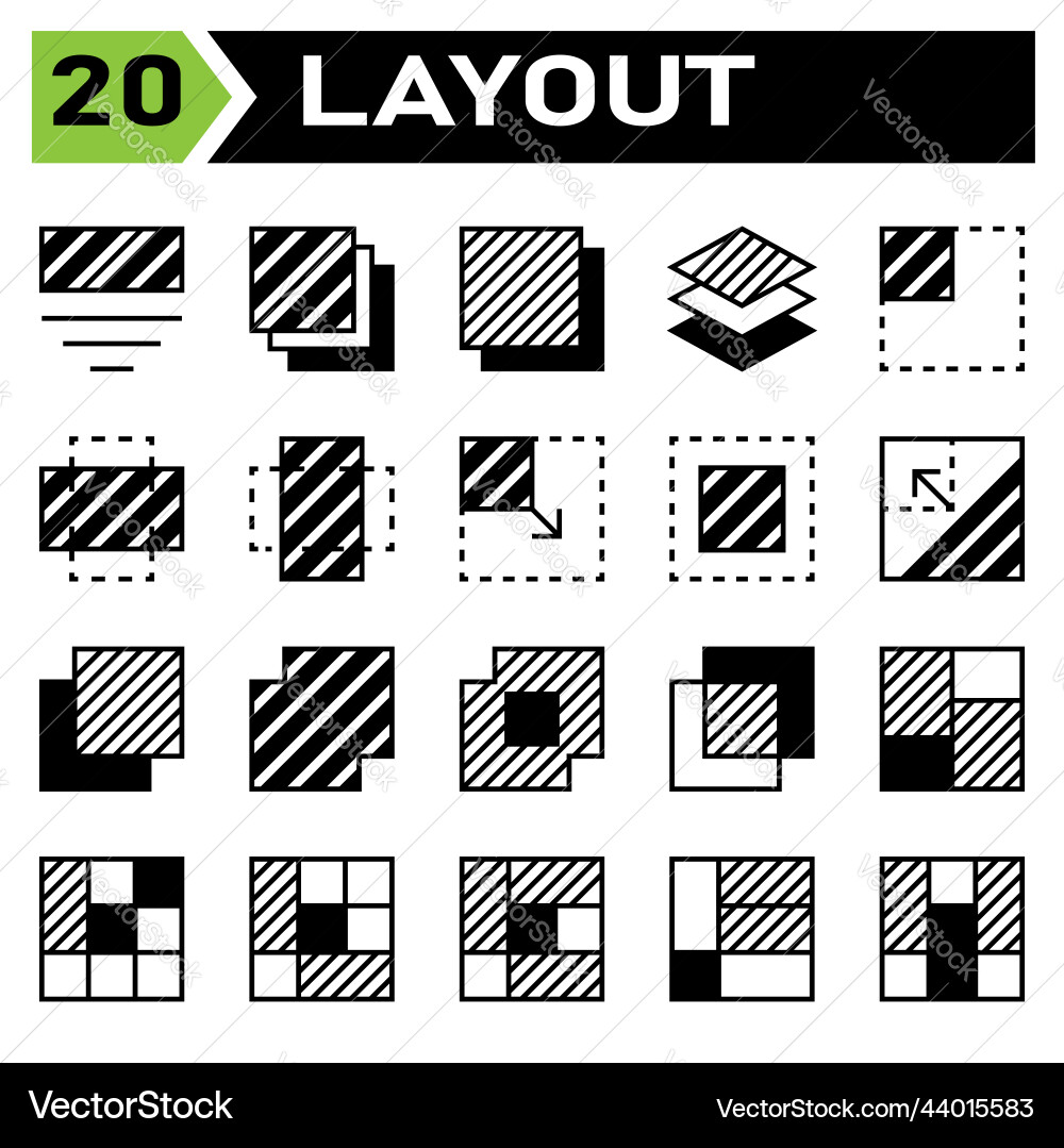 Layout icon set include grid dashboard Vector Image