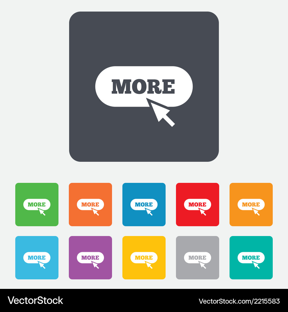 More with cursor pointer icon details symbol Vector Image