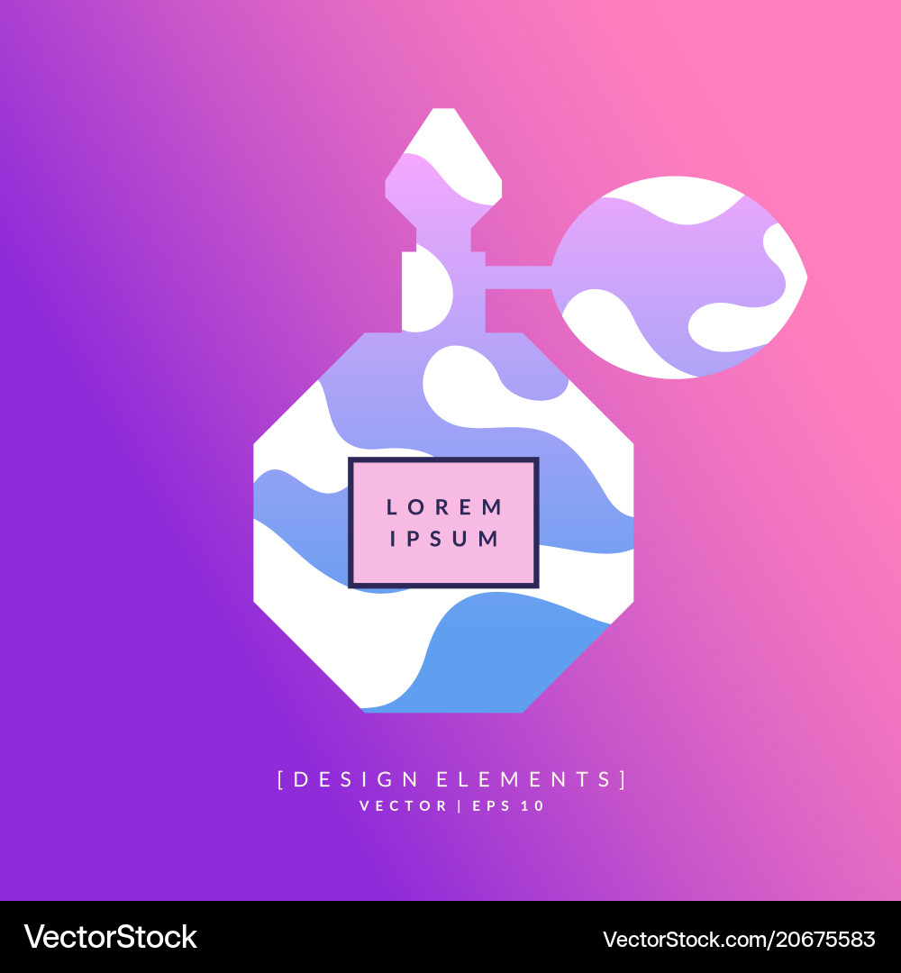 Perfume bottle with dynamic lines and waves Perfume bottle with dynamic lines and waves vector image