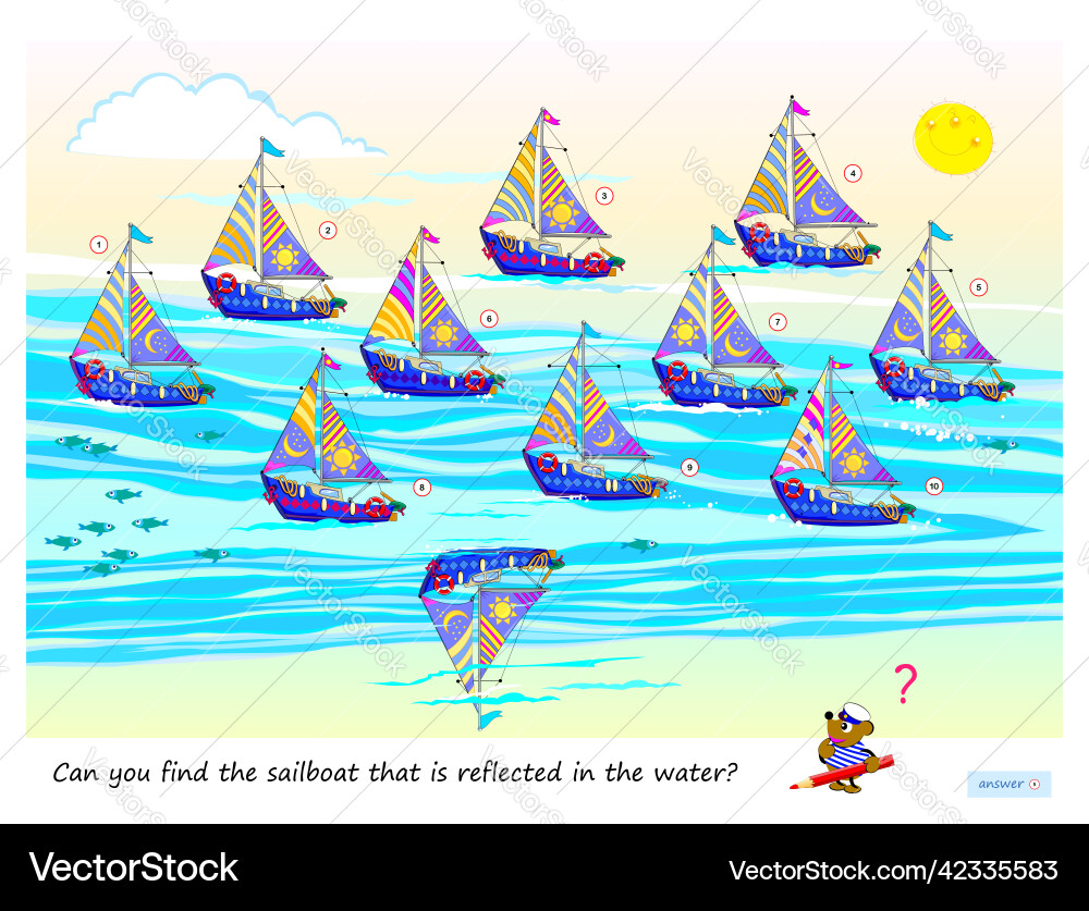Reflective Logic Puzzle Game Vector Image