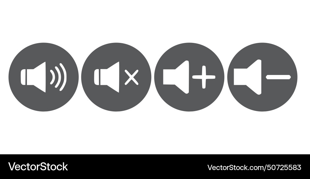 Sound volume control buttons set vector image