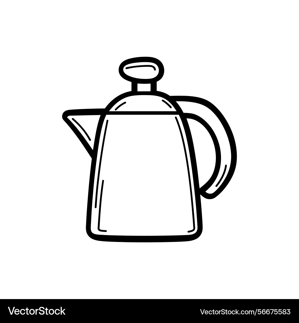 Teapot with spout and handle on transparent Vector Image
