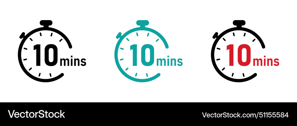 10 minutes timer icon vector image