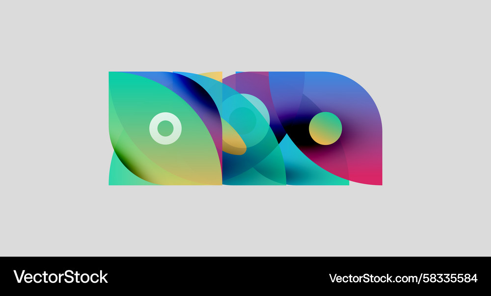 Abstract colorful shapes overlap creating dynamic Abstract colorful shapes overlap creating dynamic Vector Image