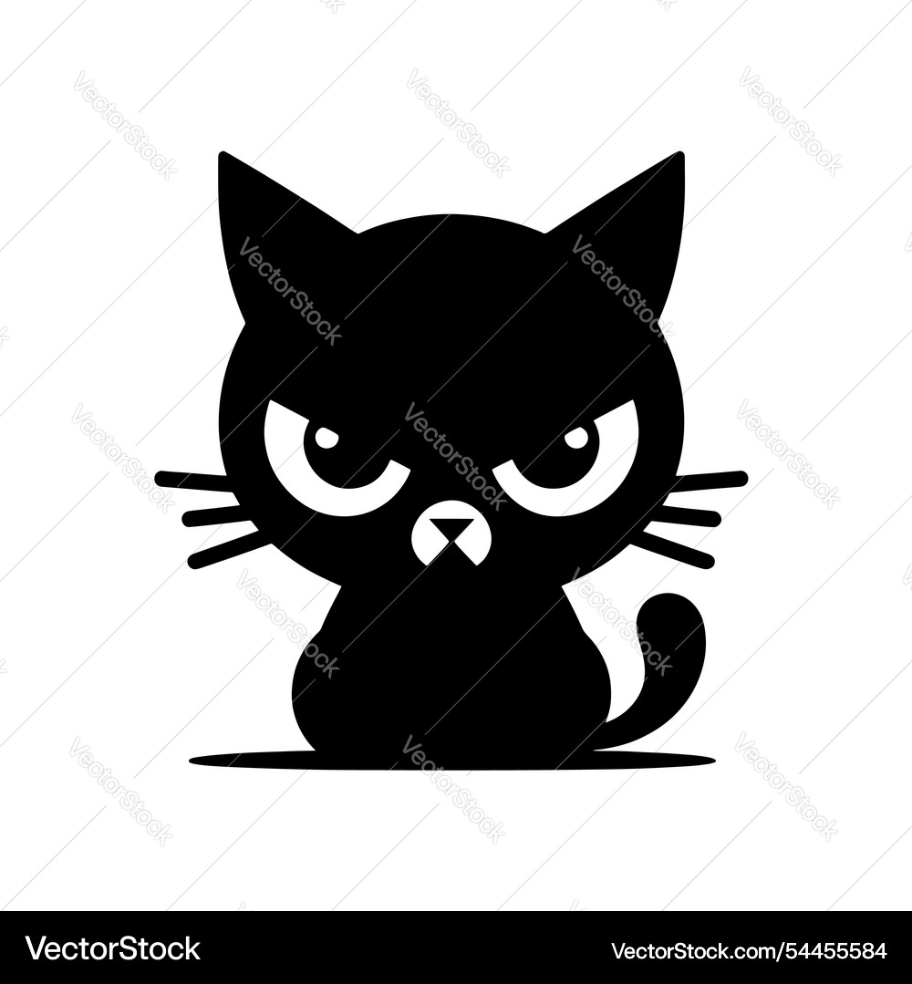 Angry black cat Royalty Free Vector Image - VectorStock