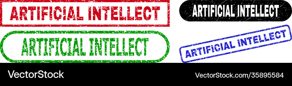 Artificial intellect rectangle watermarks using Vector Image
