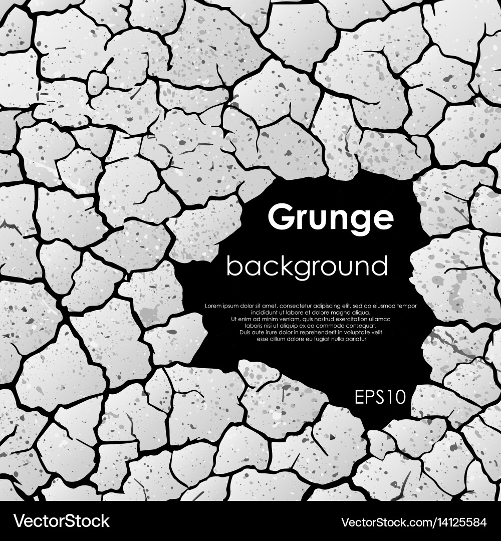 Cracks with frame and text vector image