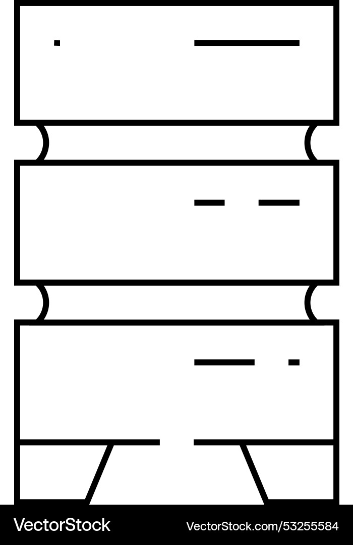 Data center server for storage file line icon Data center server for storage file line icon vector image