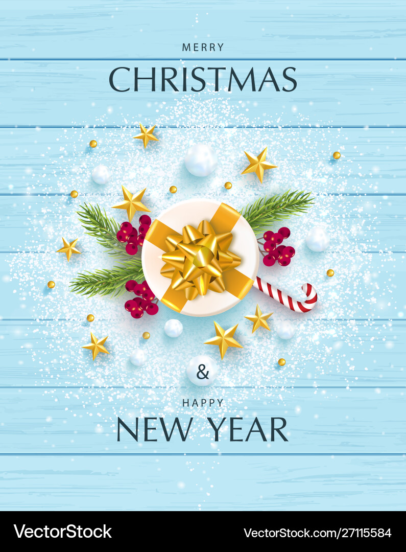 Frohe Weihnachten &amp Frohes neues Jahr Banner Vektorbild