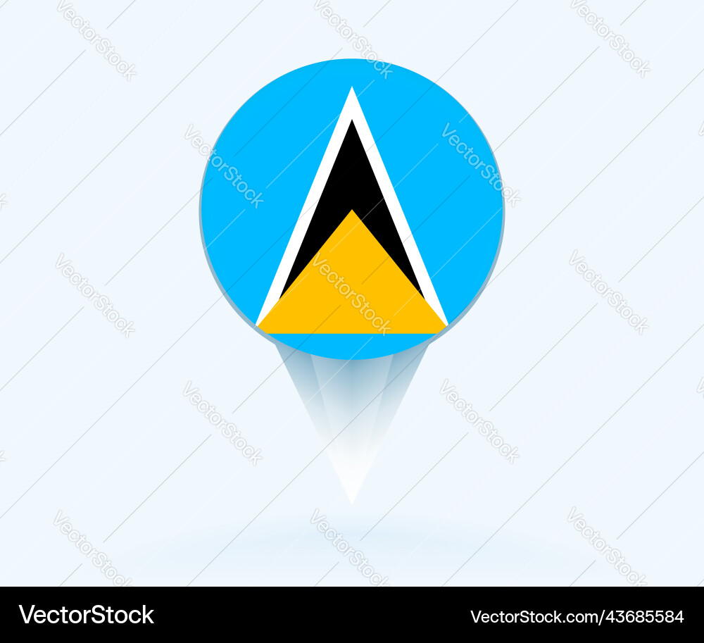 Map pointer with flag of saint lucia Vector Image