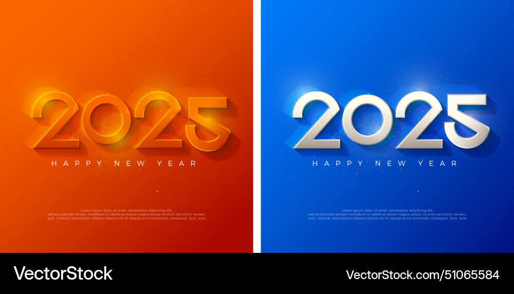 Modern and 3d design happy new year 2025 Vector Image