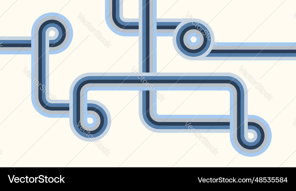 Multi colored lines in pipelines style abstract vector image