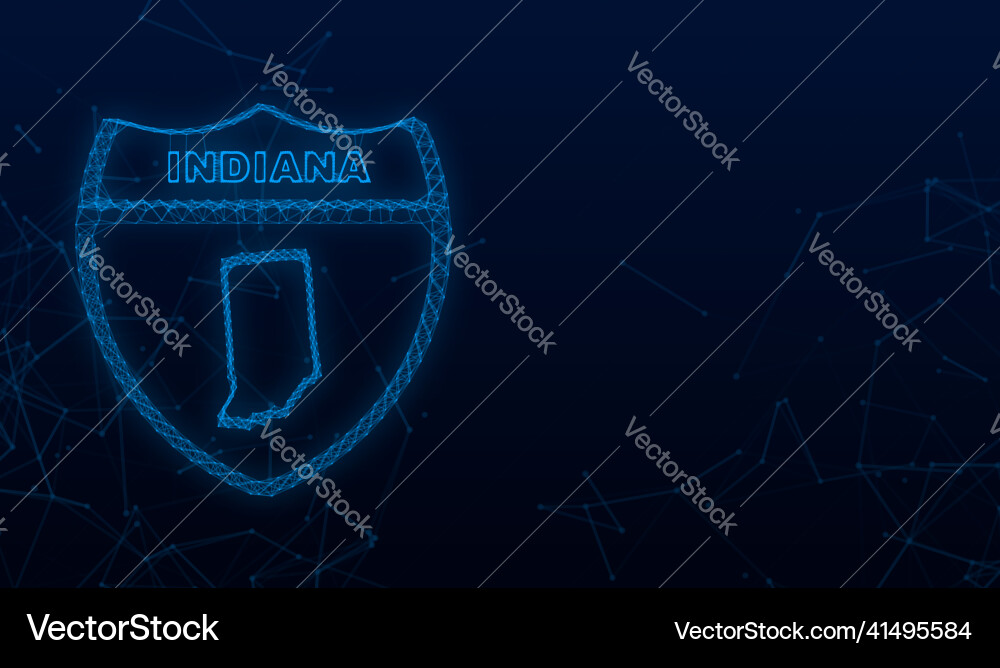 Plexus icon map of the state indiana from Vector Image