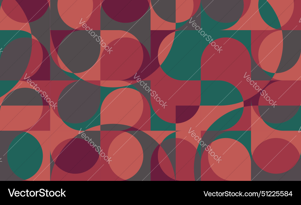 Retro style geometric pattern with red and green Retro style geometric pattern with red and green vector image