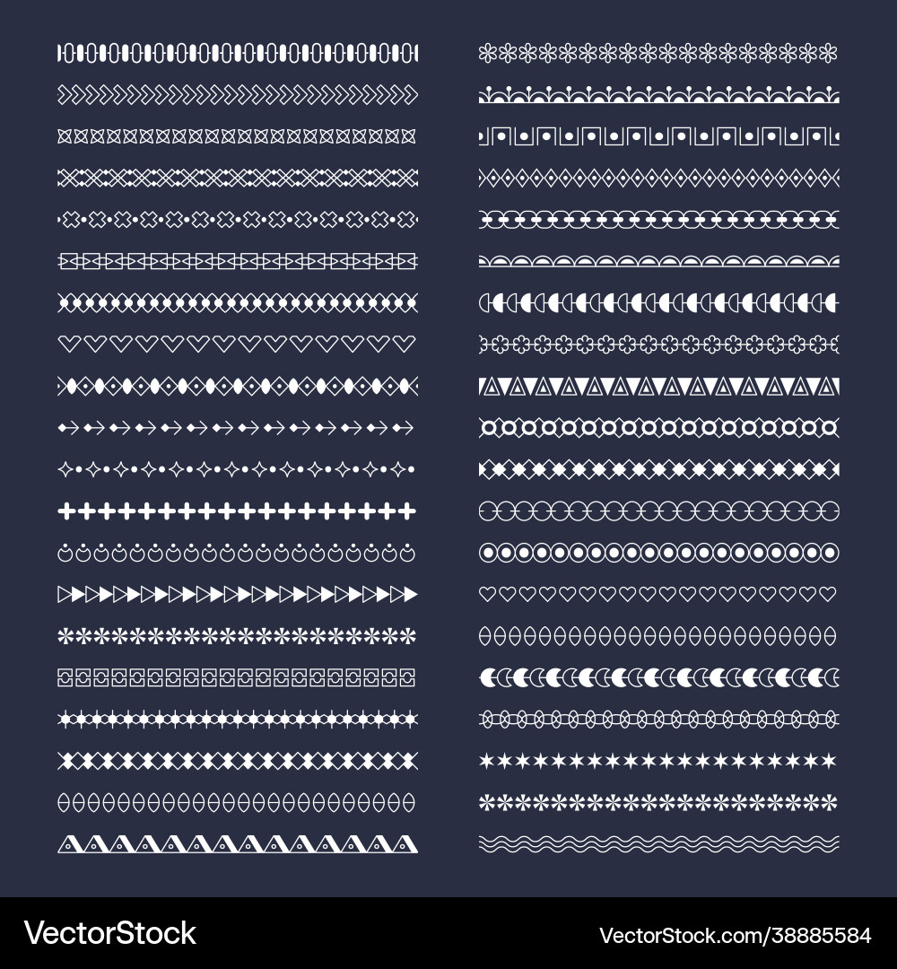Seamless borders line graphical elements Seamless borders line graphical elements vector image