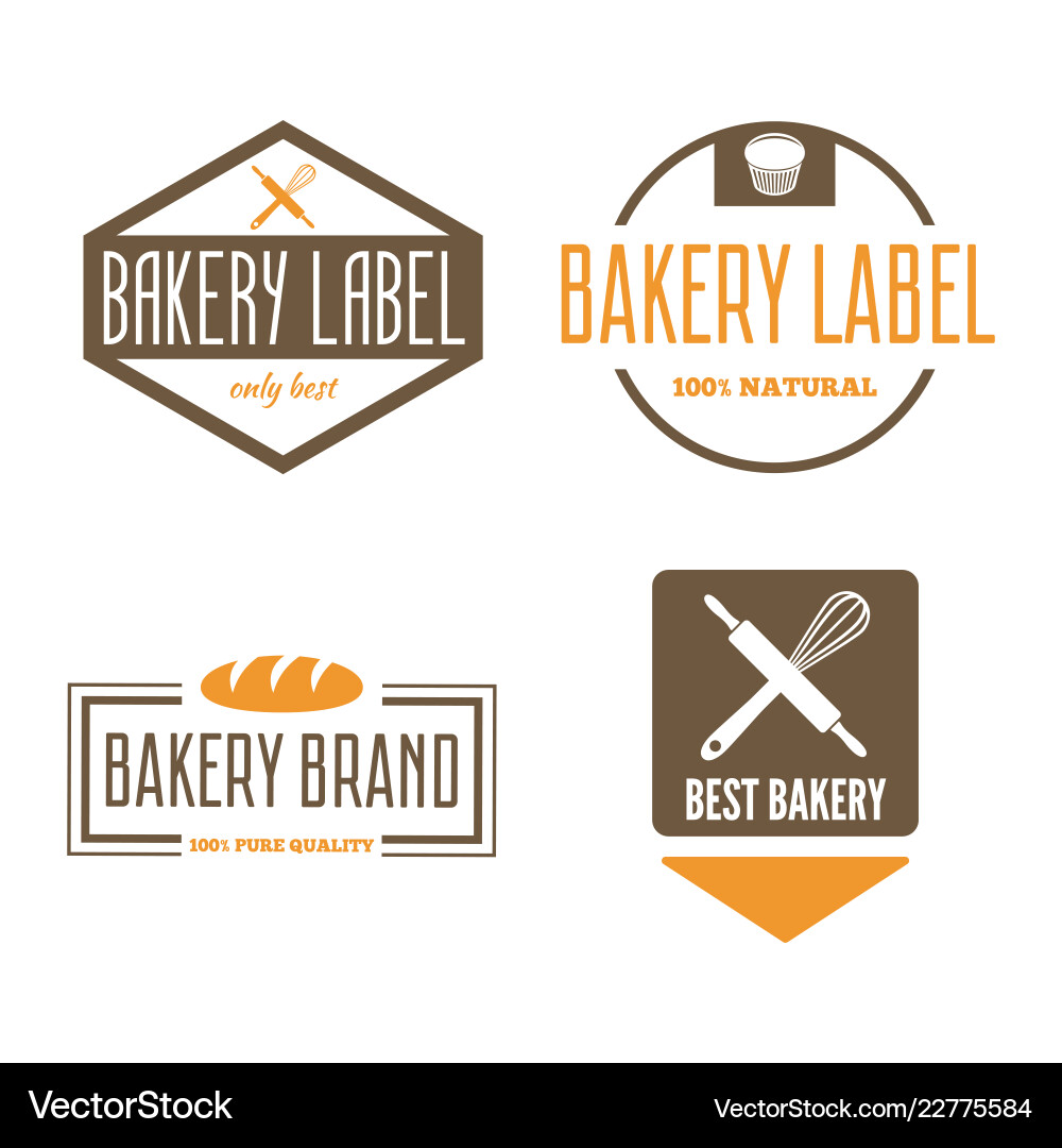 Set of bakery and bread logos labels badges Set of bakery and bread logos labels badges vector image
