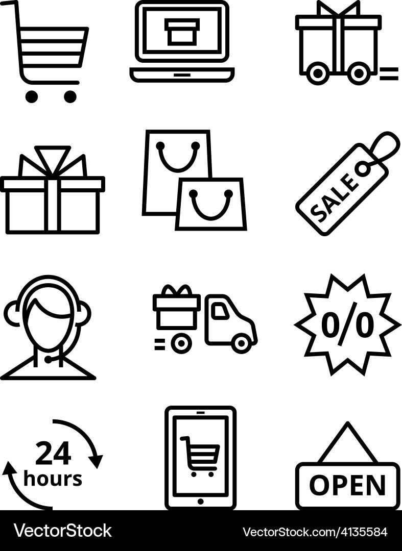 Shopping Cart Icons Vector Image
