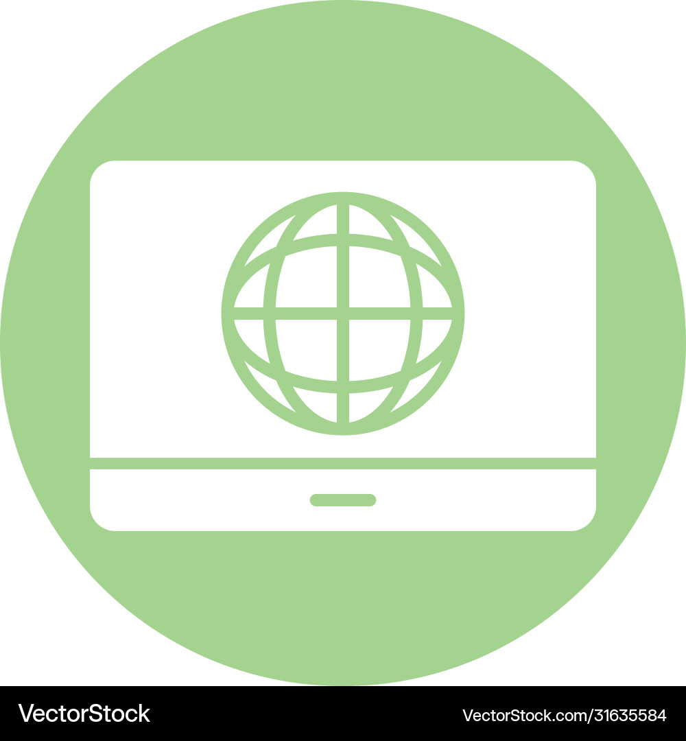 Tablet with sphere browse line style Tablet with sphere browse line style Vector Image