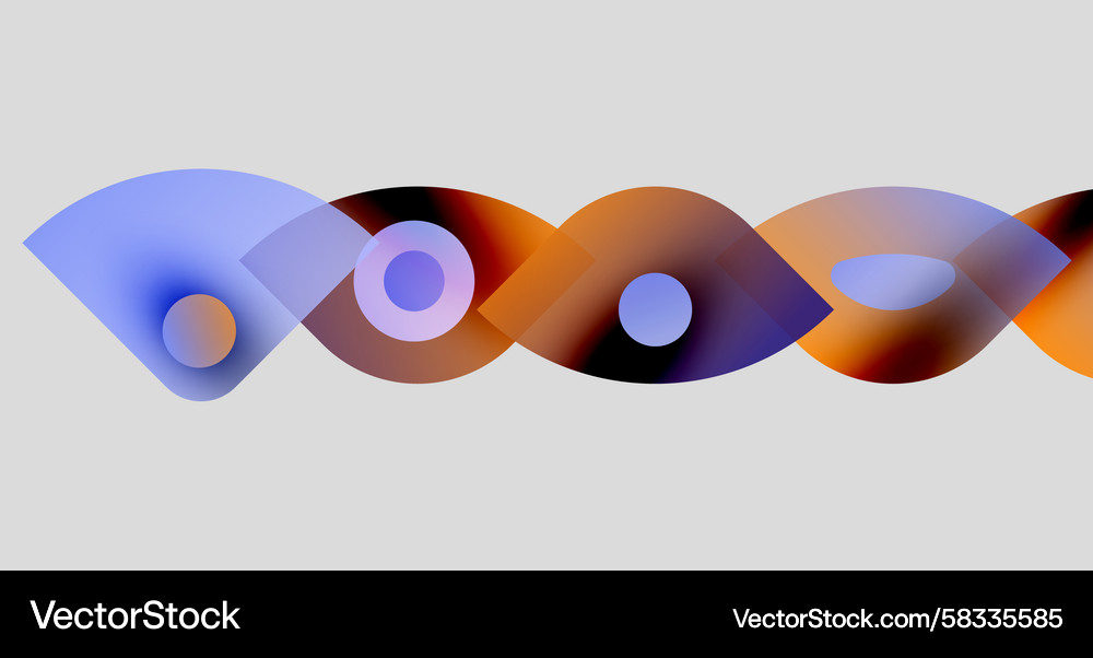 Abstract shapes overlap creating fluid forms Vector Image