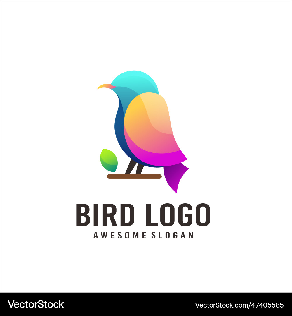 Bird gradient colorful logo design vector image