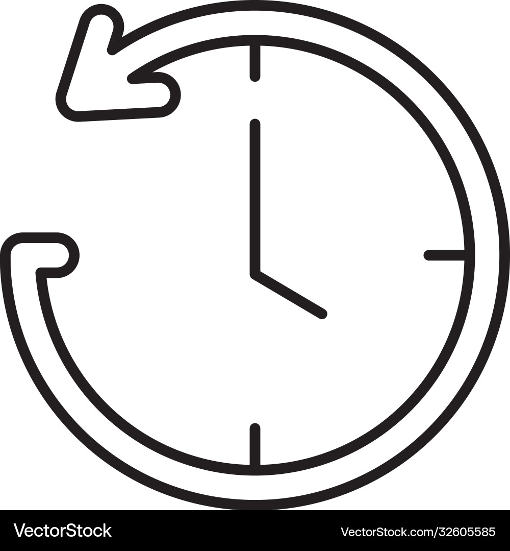 Circle arrow clock icon line style Vector Image
