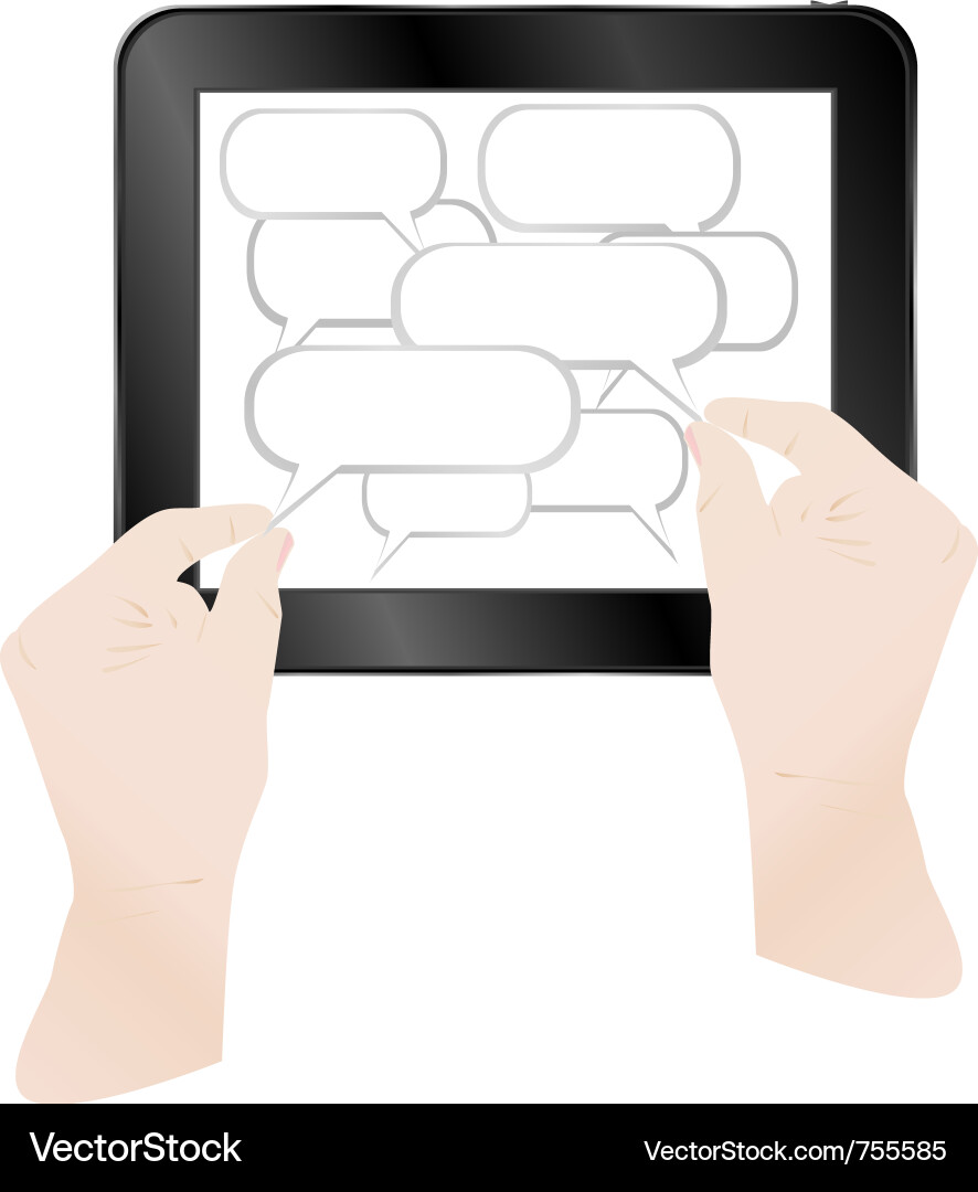 Cloud with computer tablet Vector Image