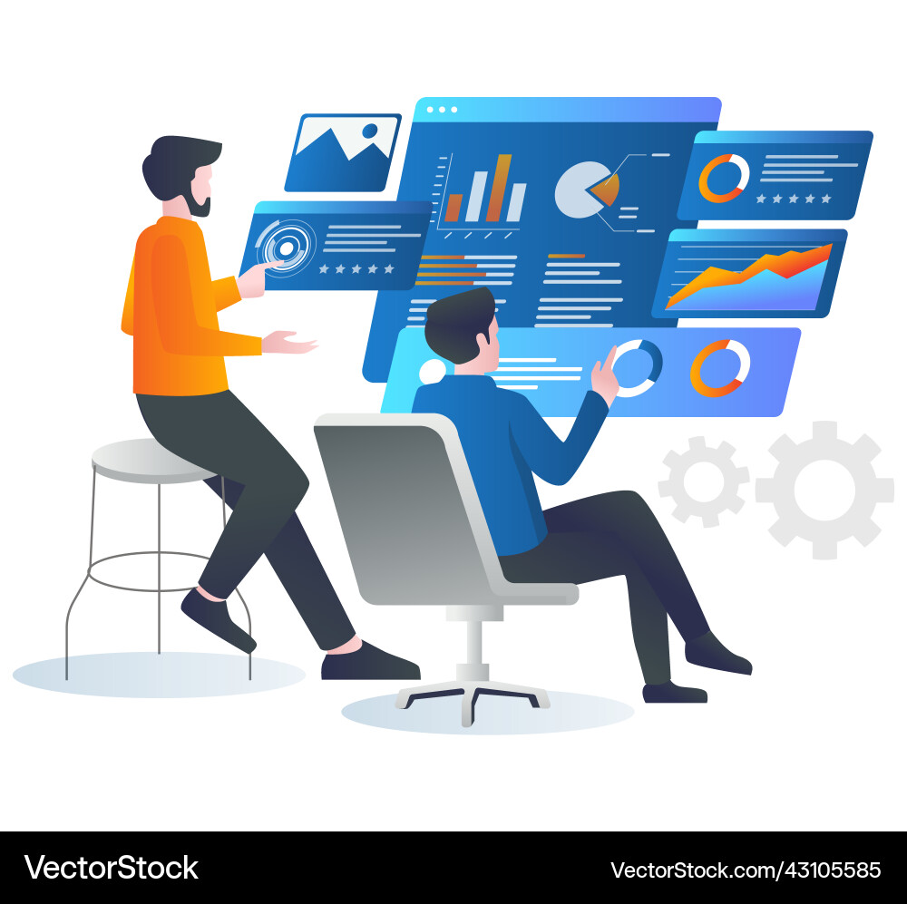 Data Analysis and Management Vector Image