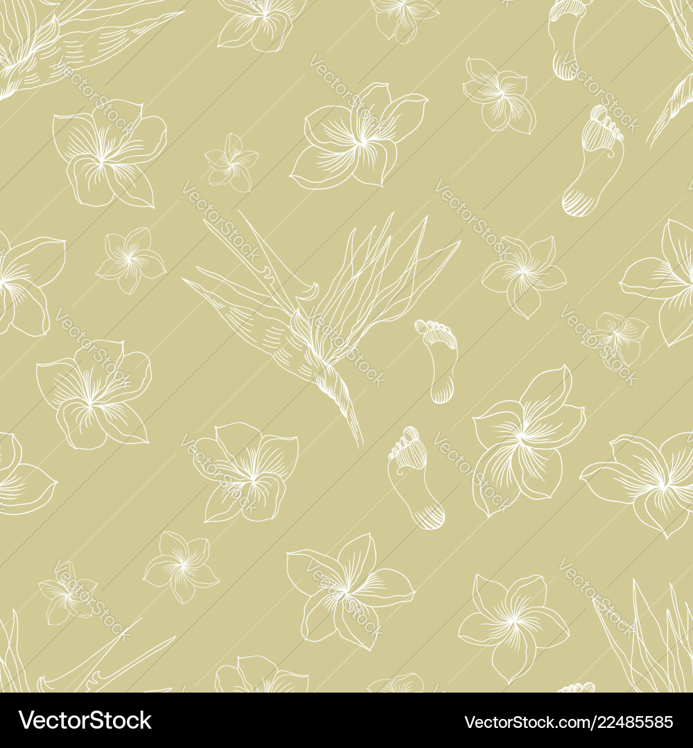 Hawaiian floral pattern Vector Image