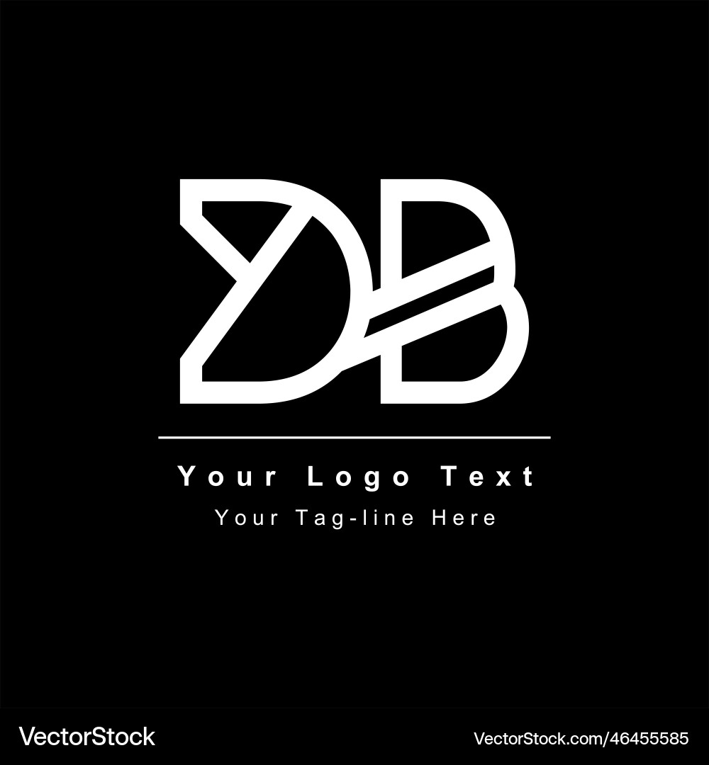 Initial db or bd design logo for business icon Initial db or bd design logo for business icon Vector Image