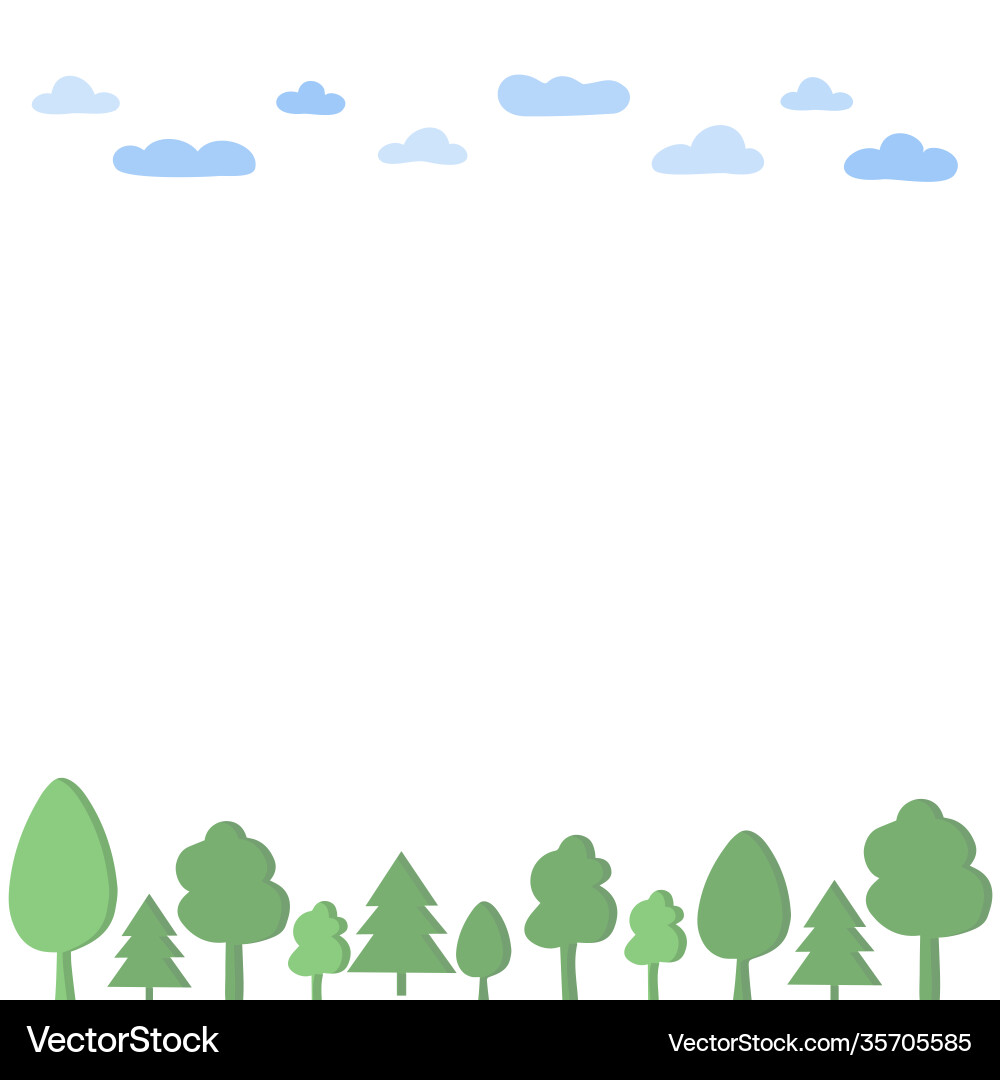 Isolated Line Trees with Sky Vector Image
