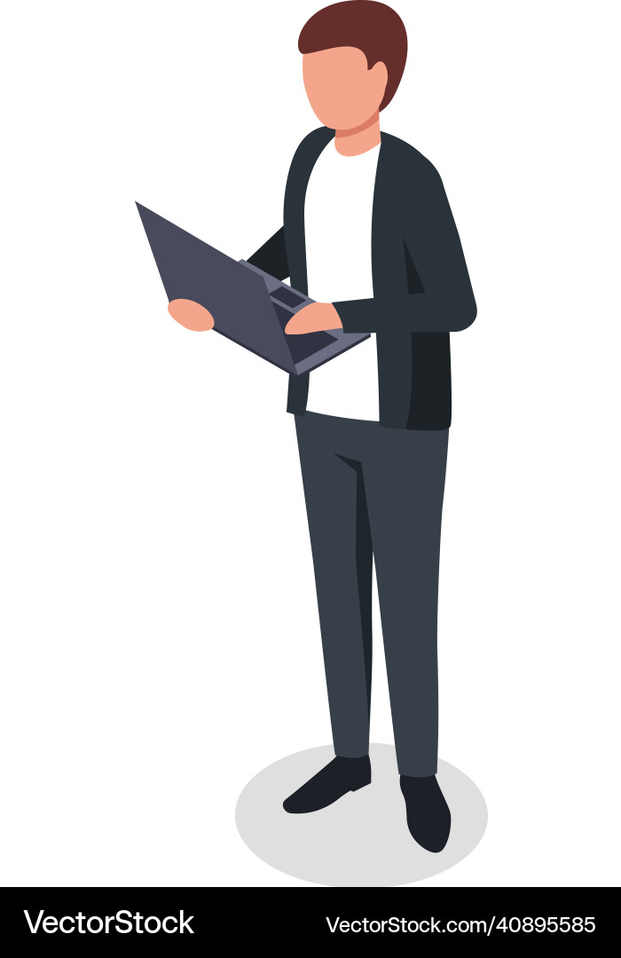 Man working use laptop work with computer Man working use laptop work with computer vector image