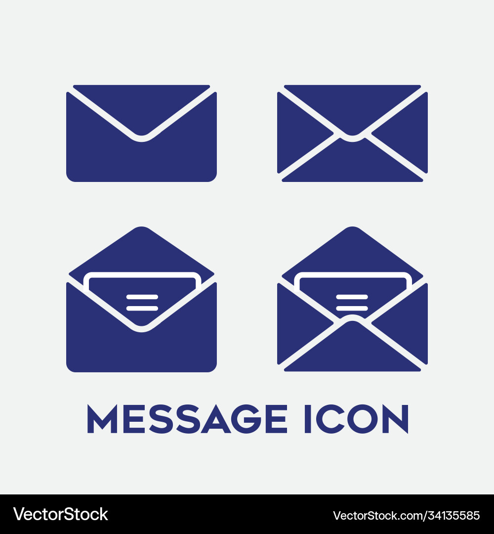 Message open and closed envelope icon set Message open and closed envelope icon set Vector Image