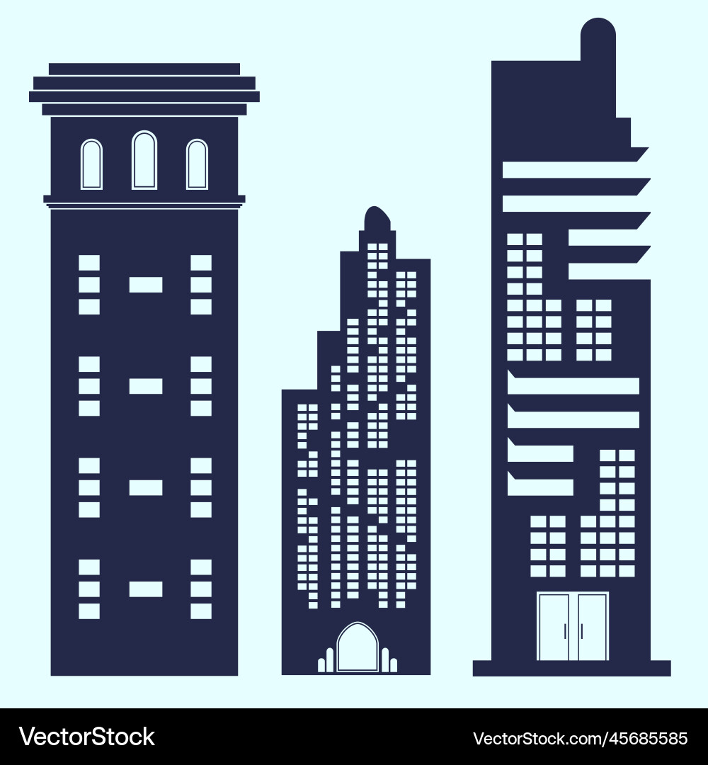 Modern Building Silhouettes vector image