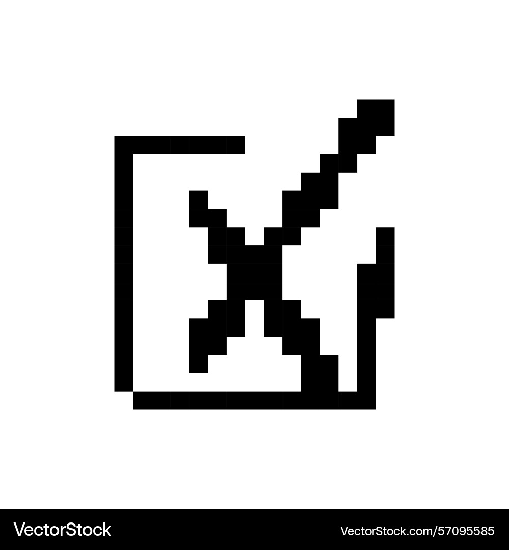 Mosaic pixel style check mark with retro design vector image