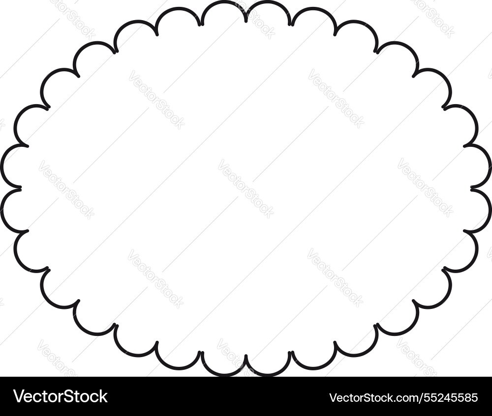Oval border basic shapes monogram frame vector image