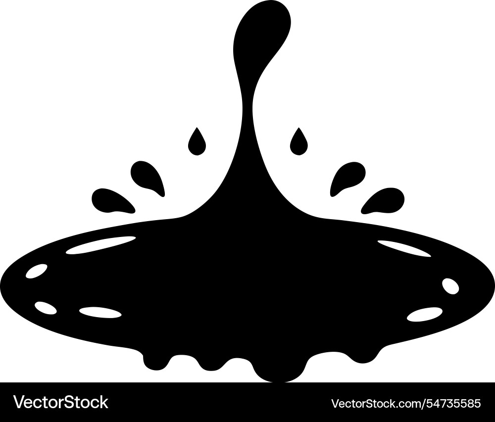 Puddle silhouette for rainy day weather Royalty Free Vector