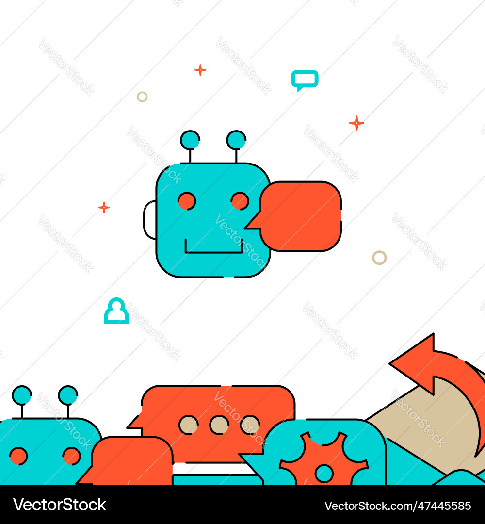 Robot chat bot filled line icon simple Robot chat bot filled line icon simple Vector Image
