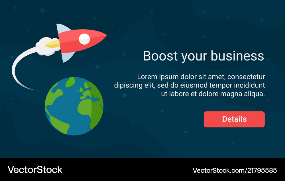 Rocket Launch Website Header vector image