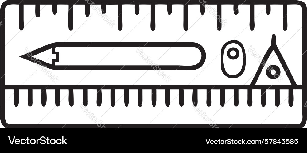 Technical ruler and protractor for drafting Vector Image