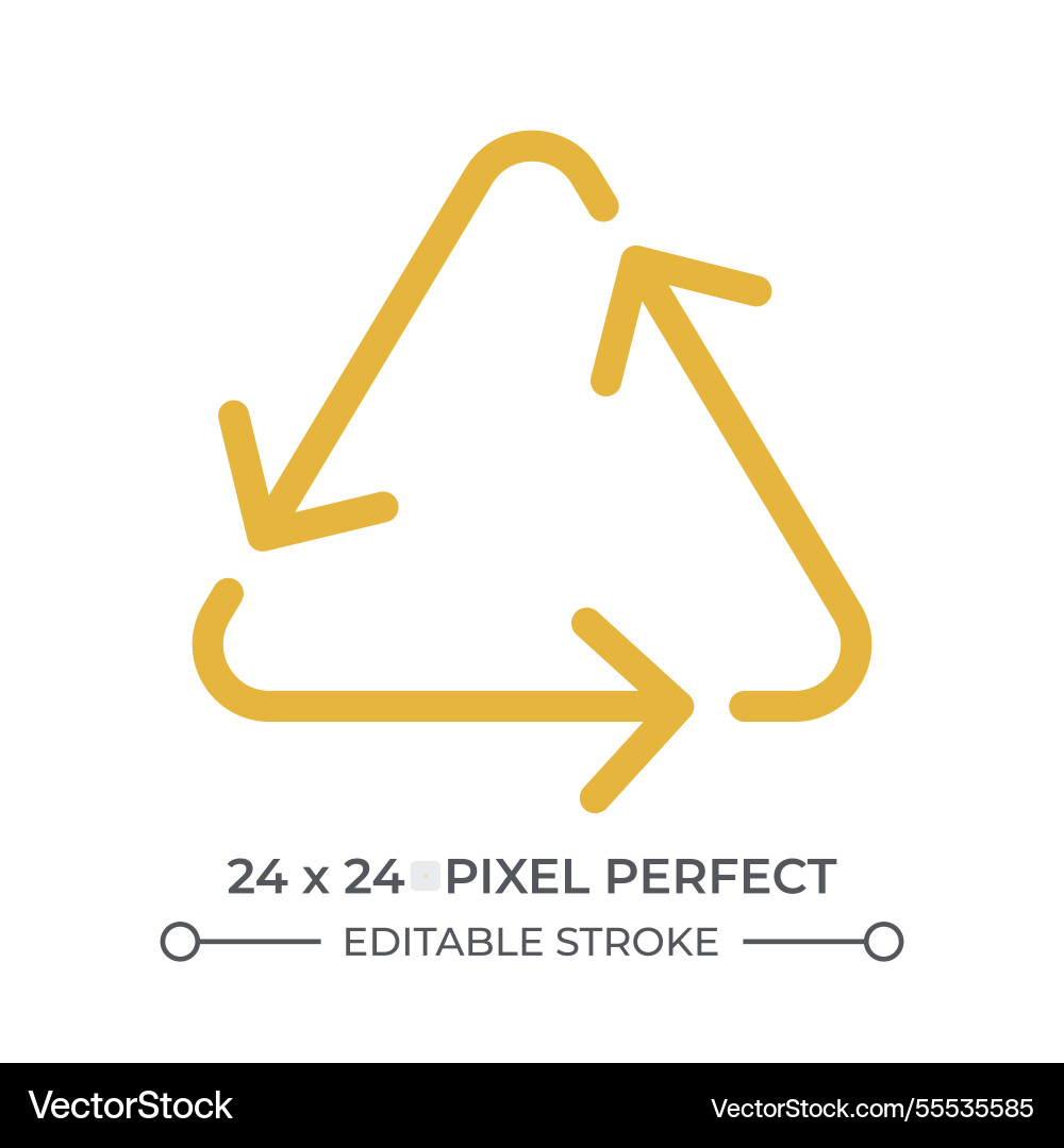 Triangular recycling sign colorful line ui icon Triangular recycling sign colorful line ui icon vector image